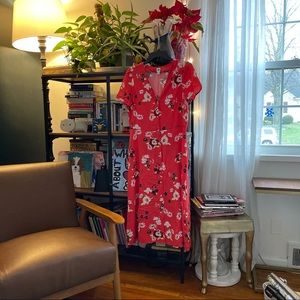 NWT Gap rayon button front floral midi dress Med
